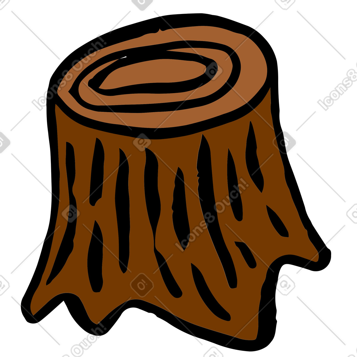 Stumpf-Illustration im Scandi-Stil als Download in PNG, SVG