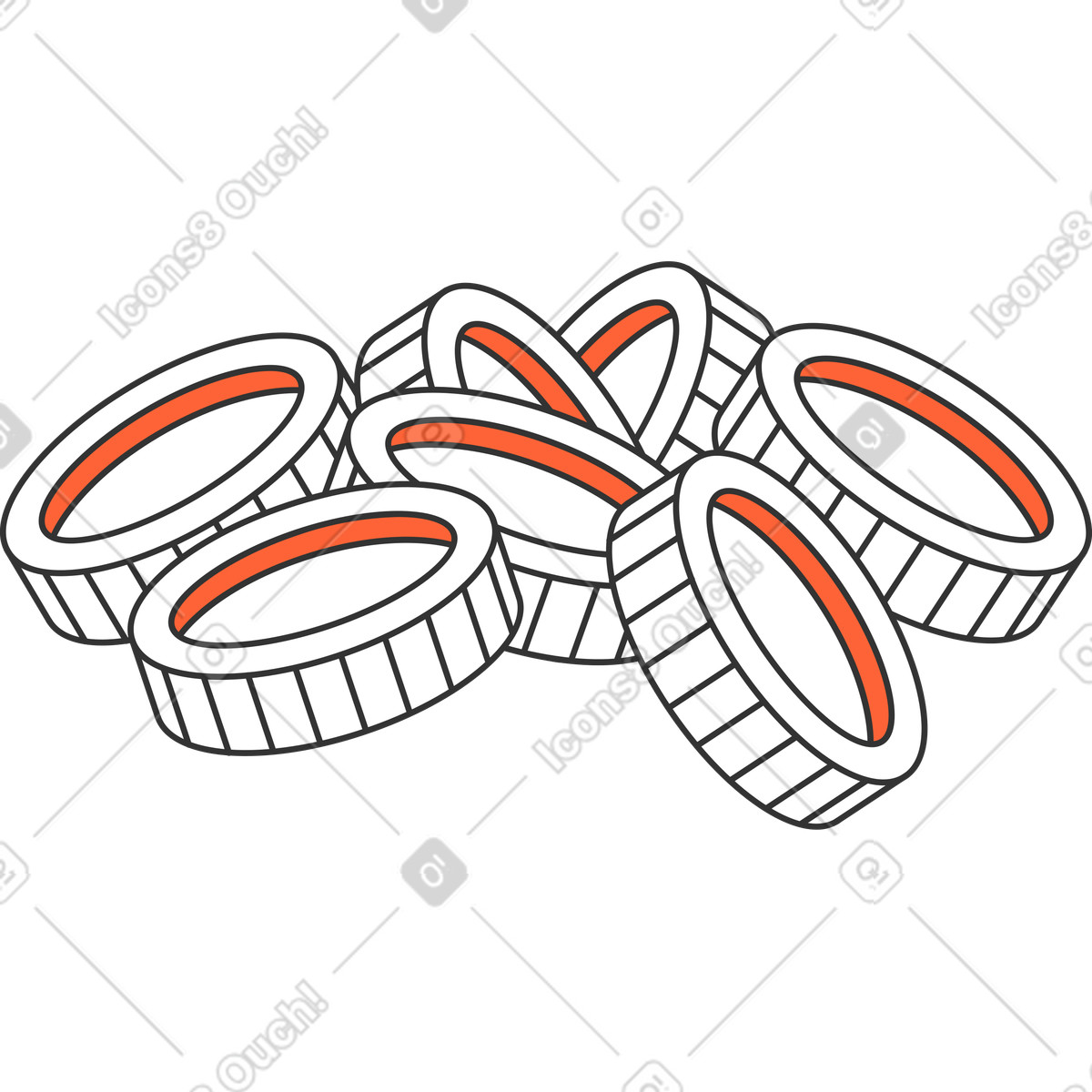 Ilustración Monedas en estilo Crayon a descargar en PNG y SVG