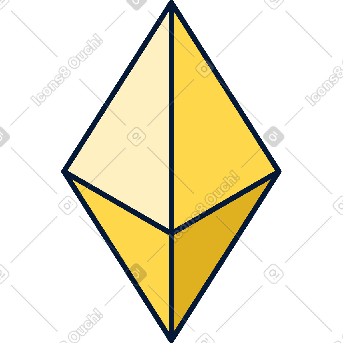 Yellow crystal illustration in Neat style download in PNG, SVG