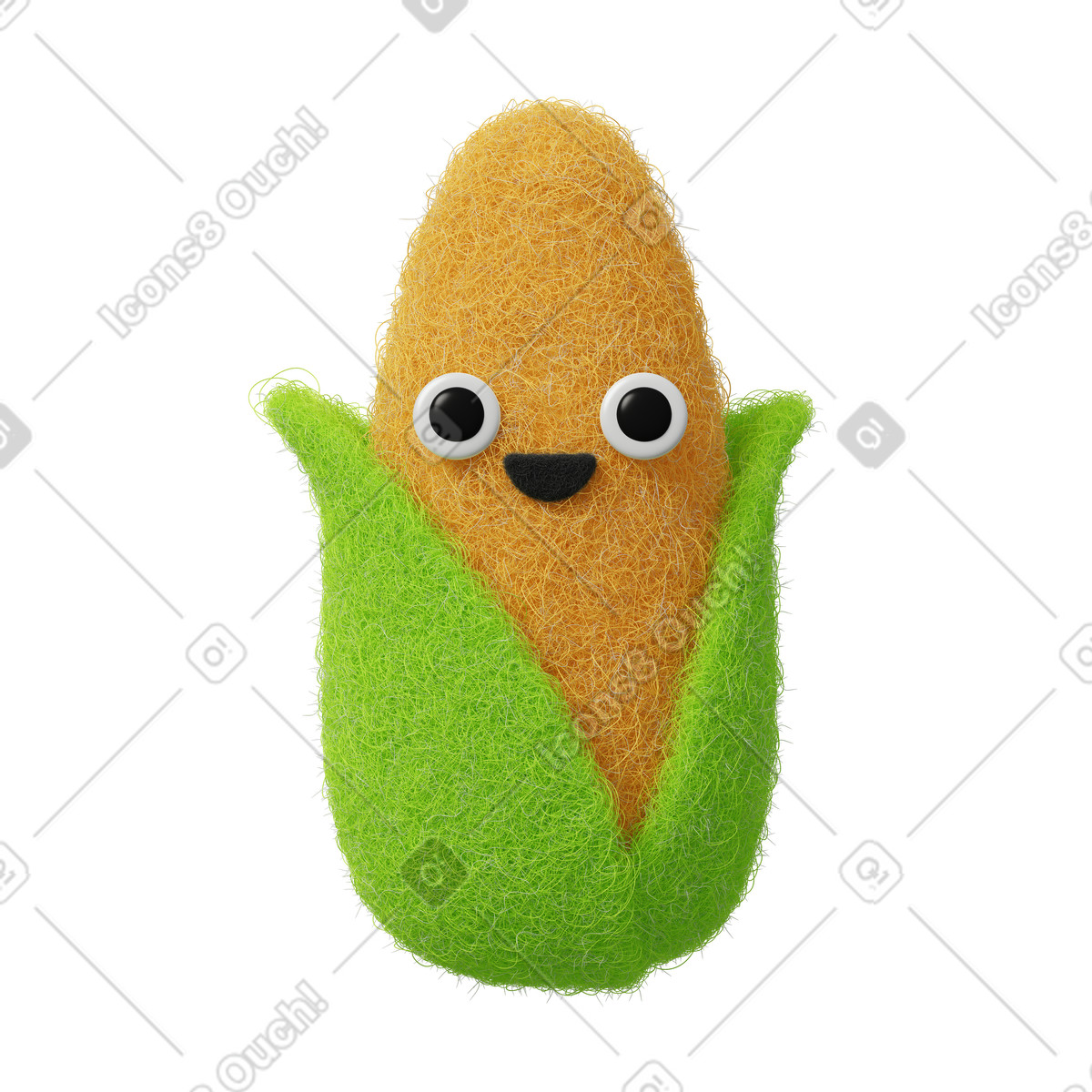 Ilustración Maíz lindo en estilo Fuzzy a descargar en PNG y SVG