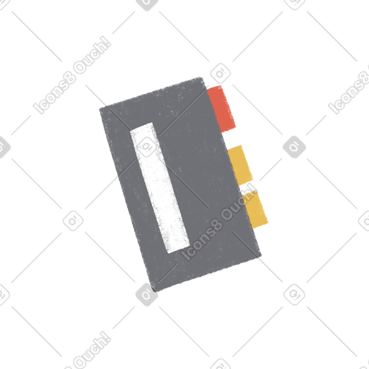 Ilustração de Grey voice recorder with red and yellow buttons em no estilo Tutti para baixar em PNG, SVG