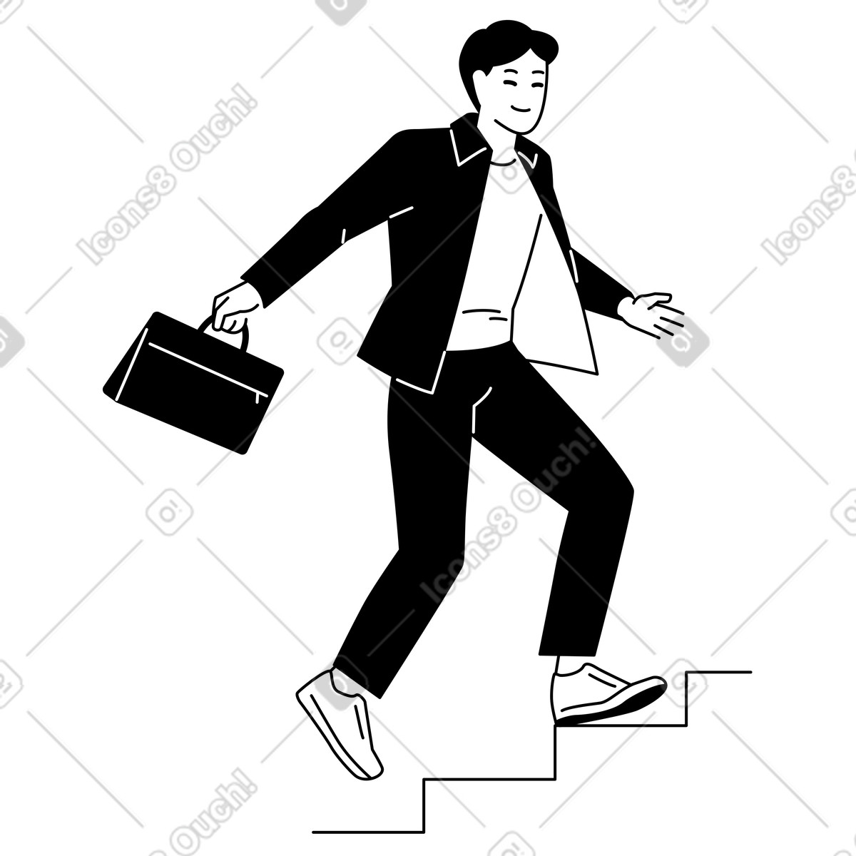 Moving upward on career ladder, Motivation and personal achievement illustration in Weekday style download in PNG, SVG