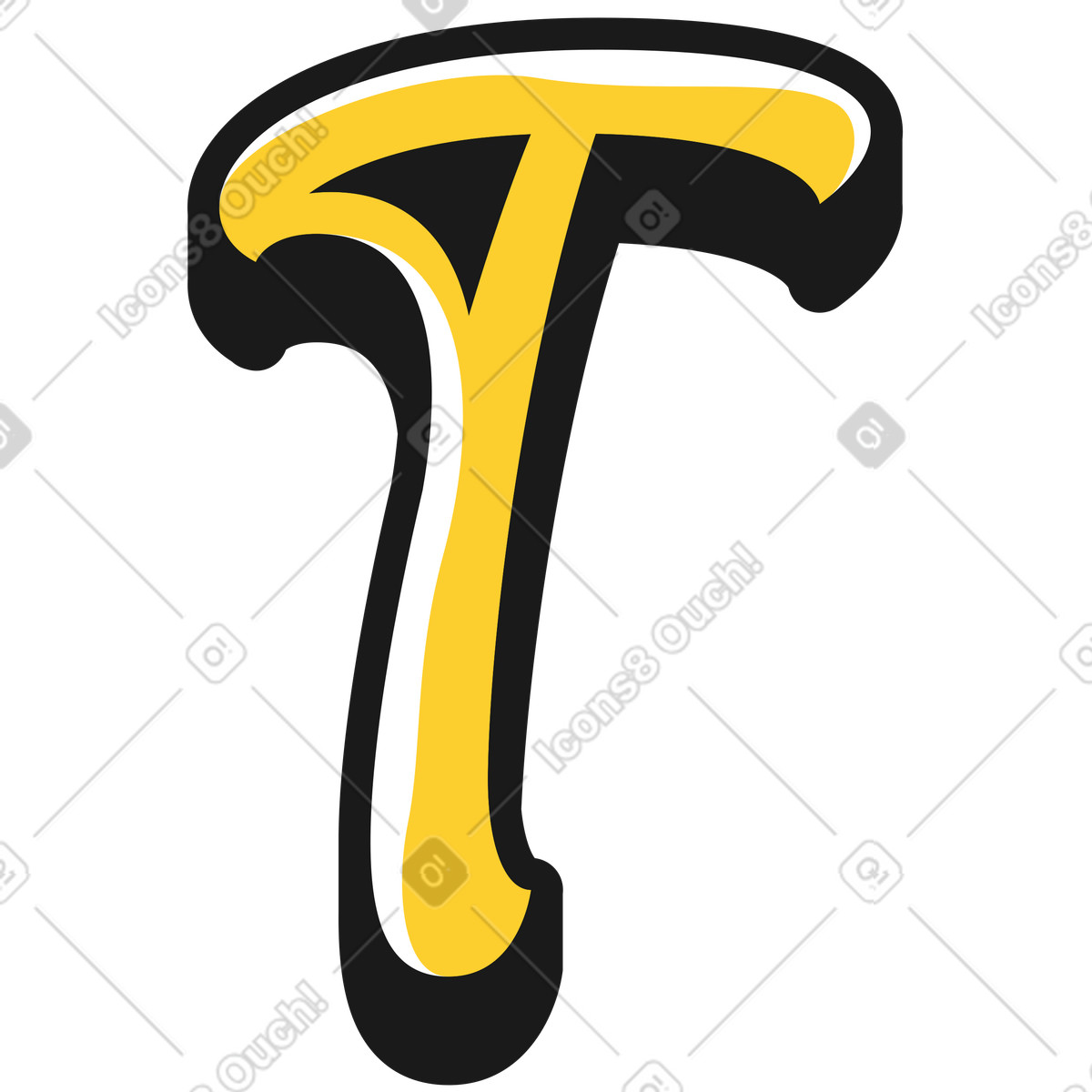 Taxi 스타일의 대문자 t 일러스트레이션 PNG, SVG 다운로드