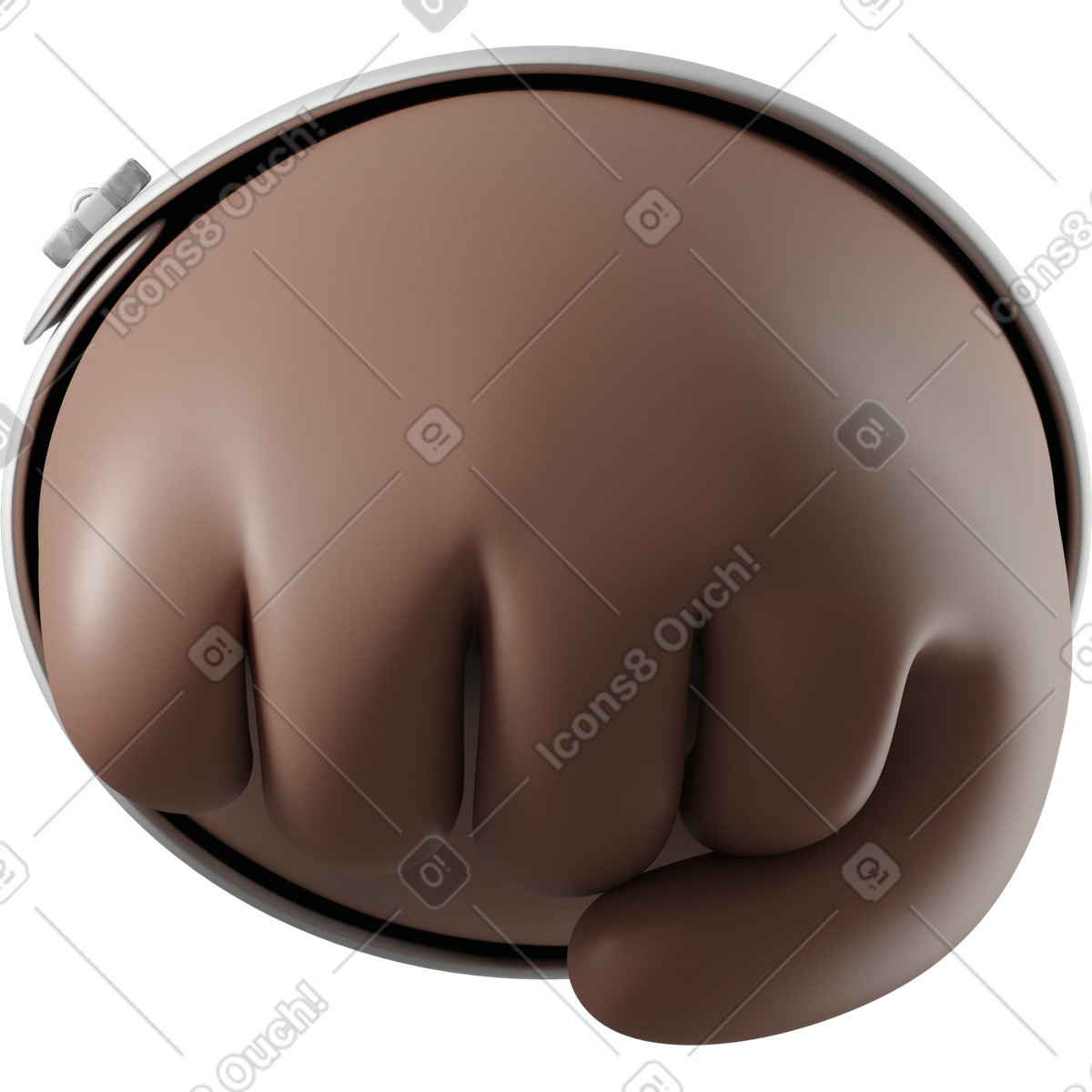 Ilustração de Vista frontal do punho uma mão pele marrom em no estilo 3D Hands Fun&Wild para baixar em PNG, SVG