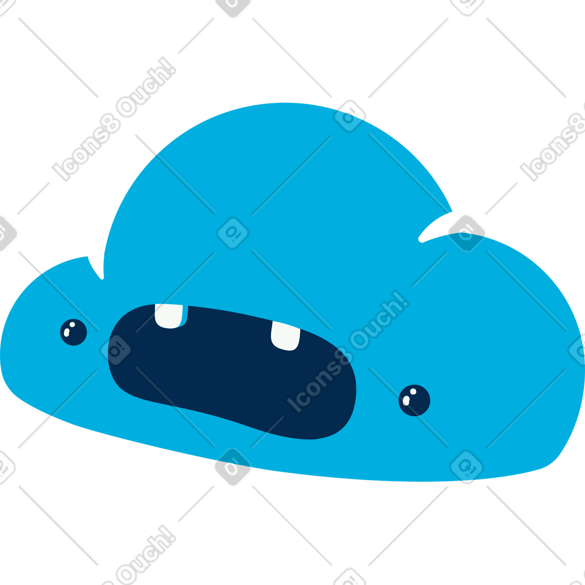 Cloud illustration in Flame style download in PNG, SVG