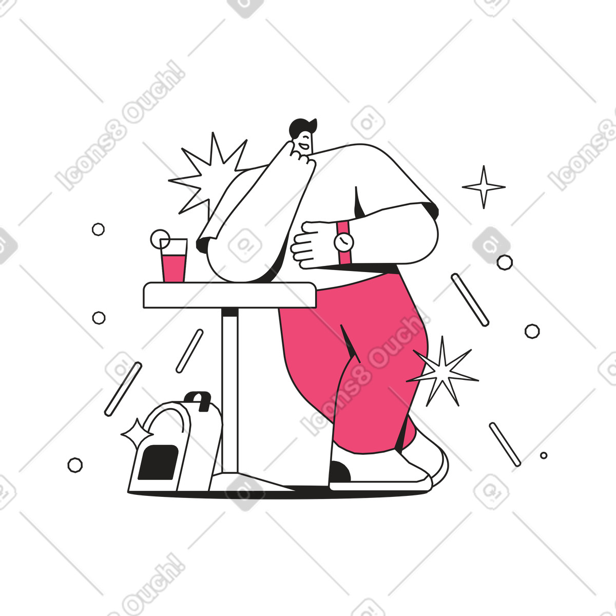 Illustration Employee managing tasks on computer, office routine and ...