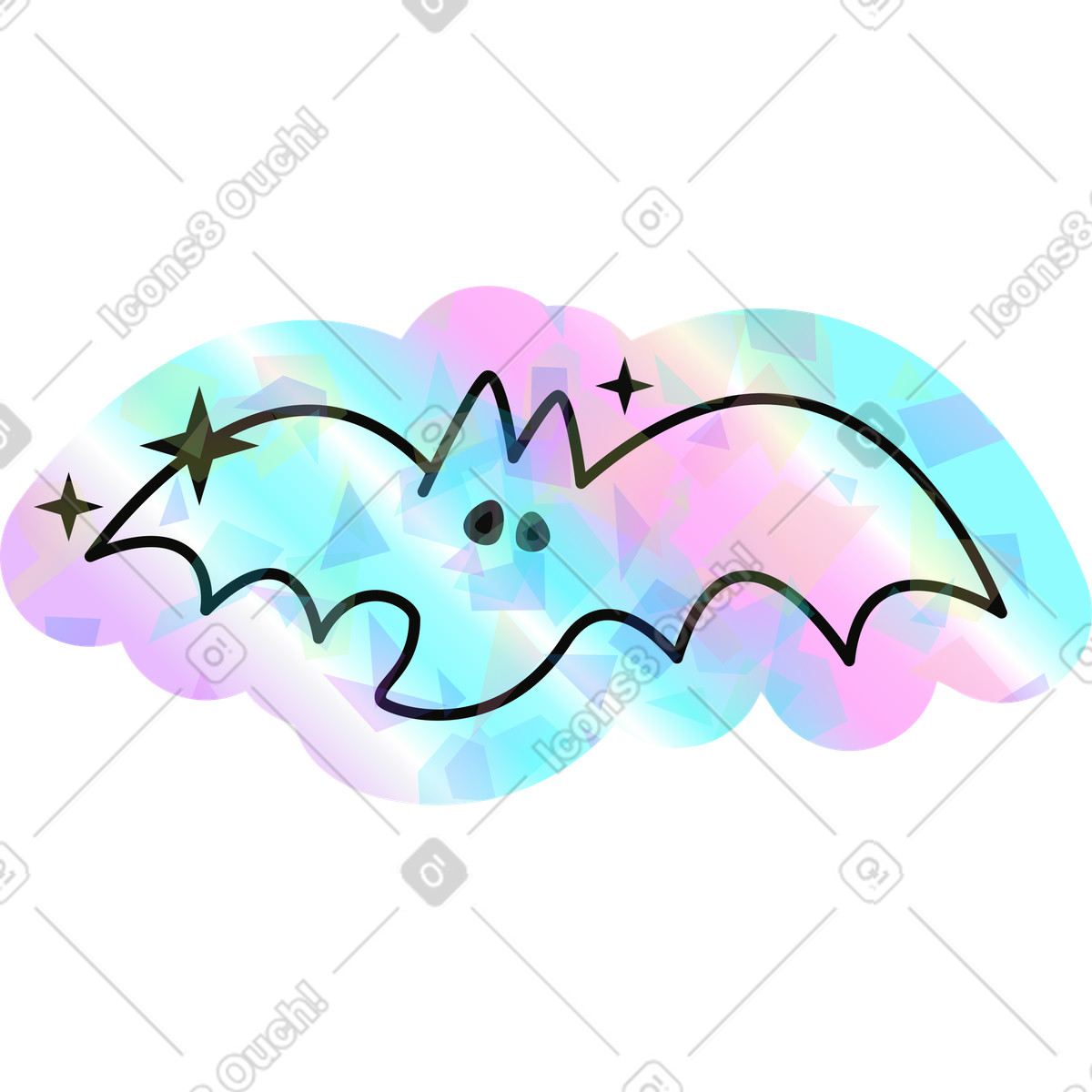 Holostickers スタイルの 1 のイラストをPNG、SVG形式でダウンロード