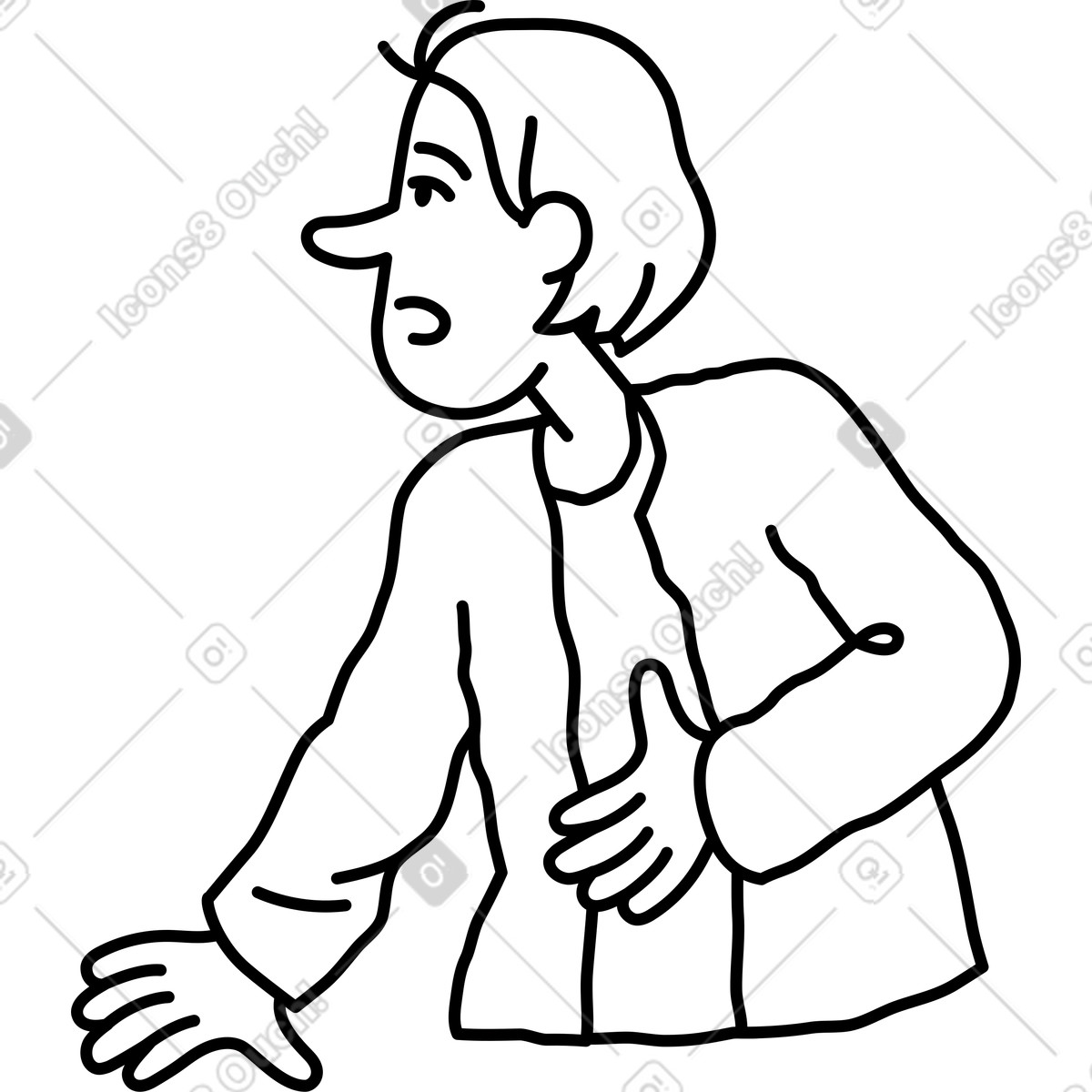 Mann sagt etwas-Illustration im Notes-Stil als Download in PNG, SVG