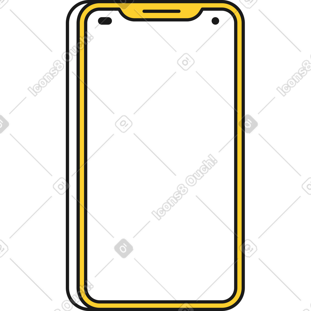 Ilustración Gran teléfono inteligente en estilo Taxi a descargar en PNG y SVG