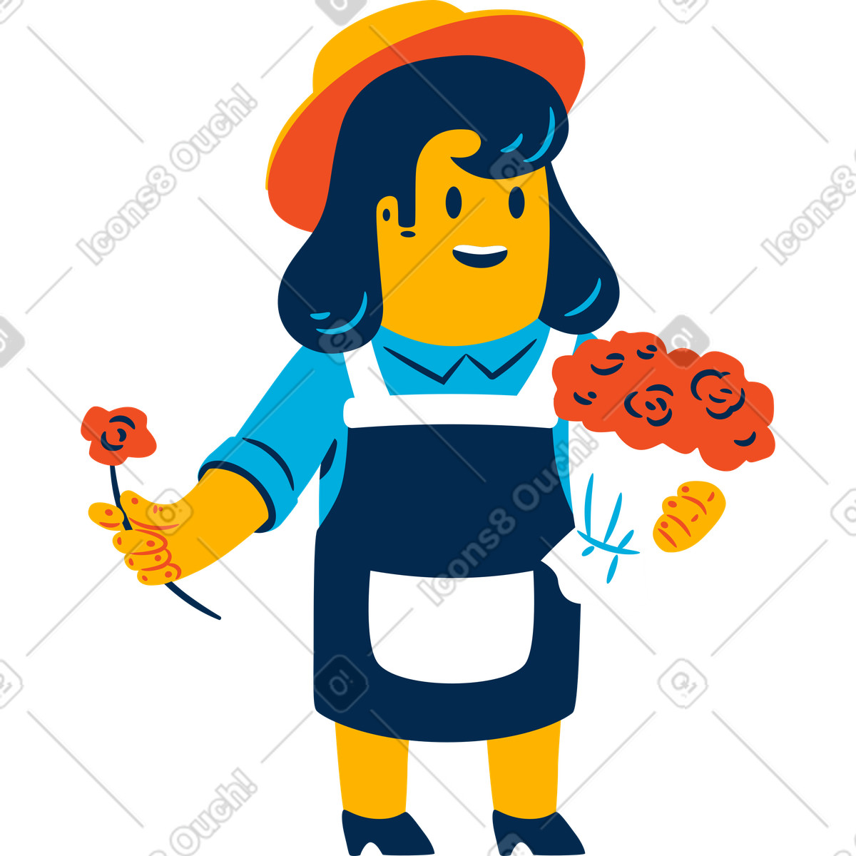 Illustration Fleuriste dans le style Flame à télécharger aux formats PNG, SVG