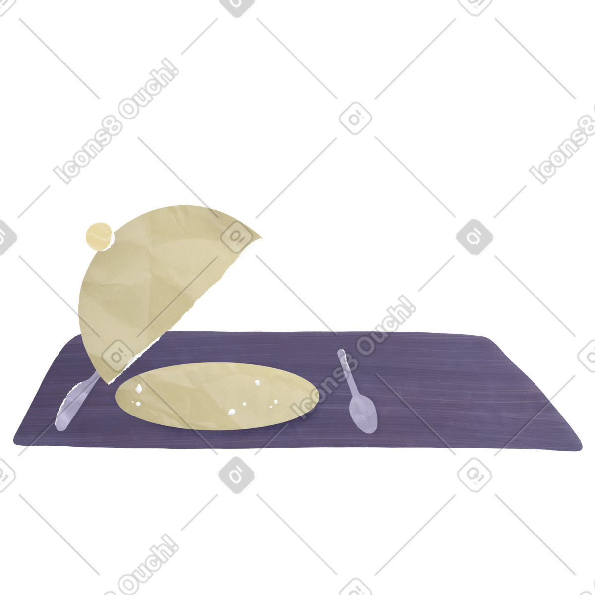 Tavolo illustrazione in stile Papery scarica in PNG, SVG