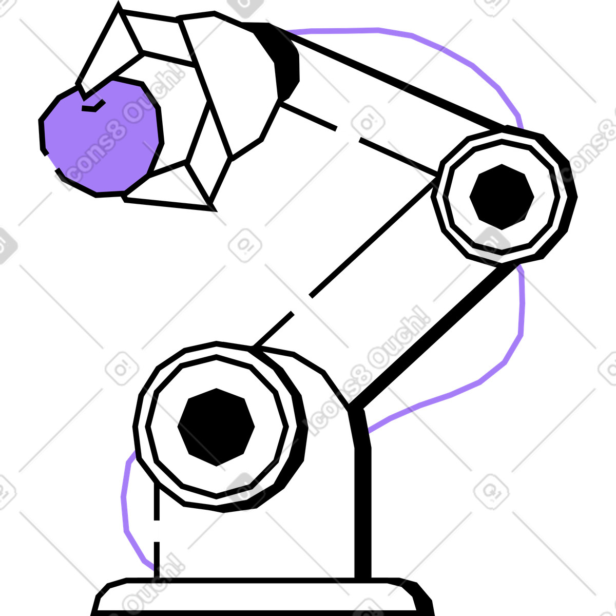 Ilustración Mano robótica en estilo Amethyst a descargar en PNG y SVG