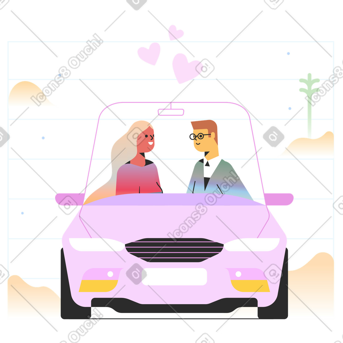 Ilustração de Data no carro em PNG e SVG