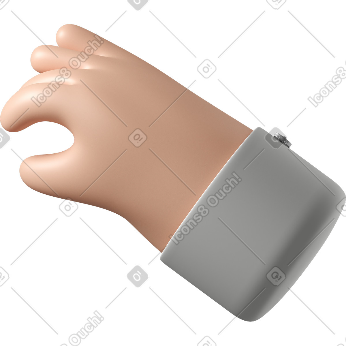 下载 3D Hands Fun&Wild 风格的 白皮手拿 插画，支持 PNG、SVG 格式