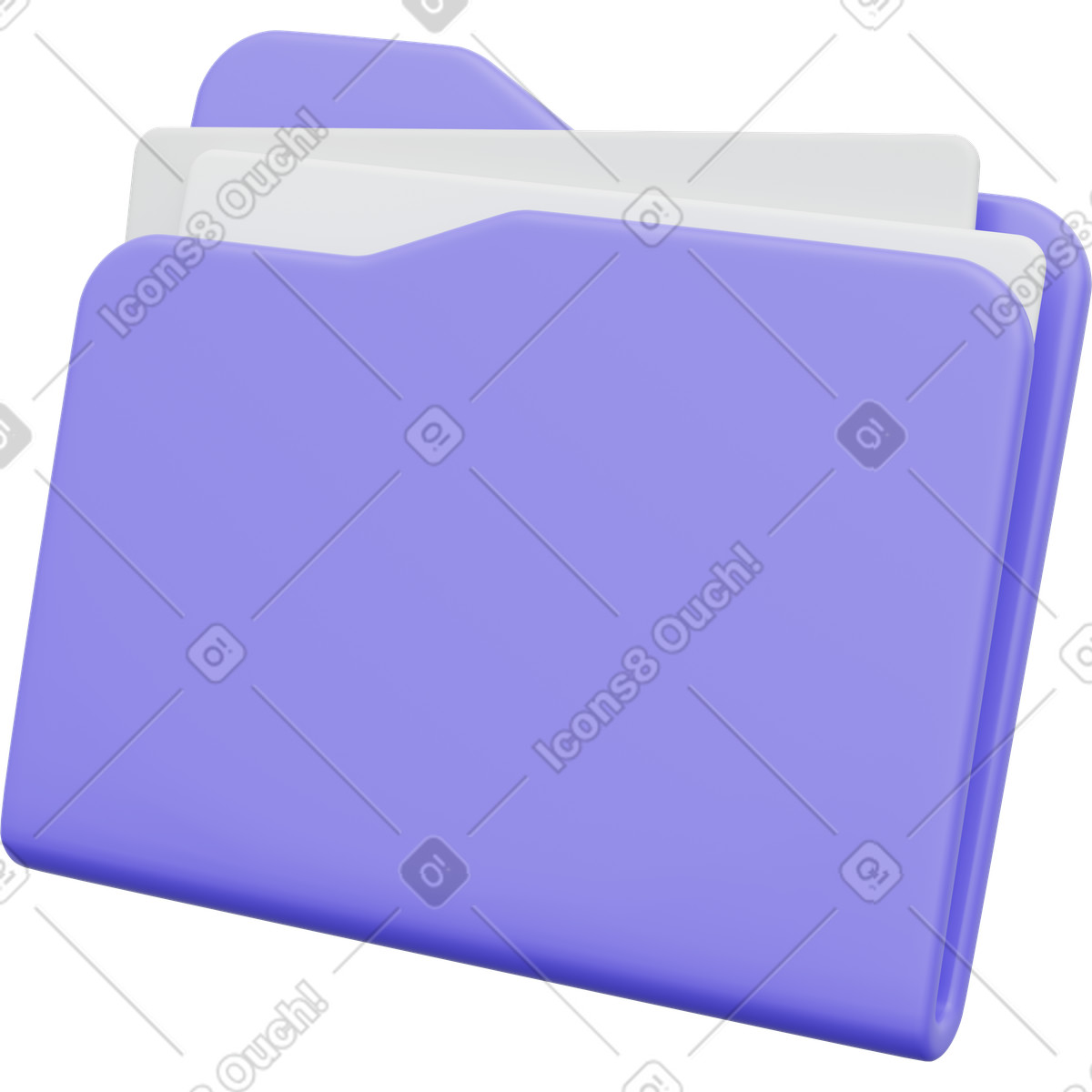 Иллюстрация Folder icon representing digital file storage and document organization system concept в стиле 3D Playful — скачать в форматах PNG, SVG