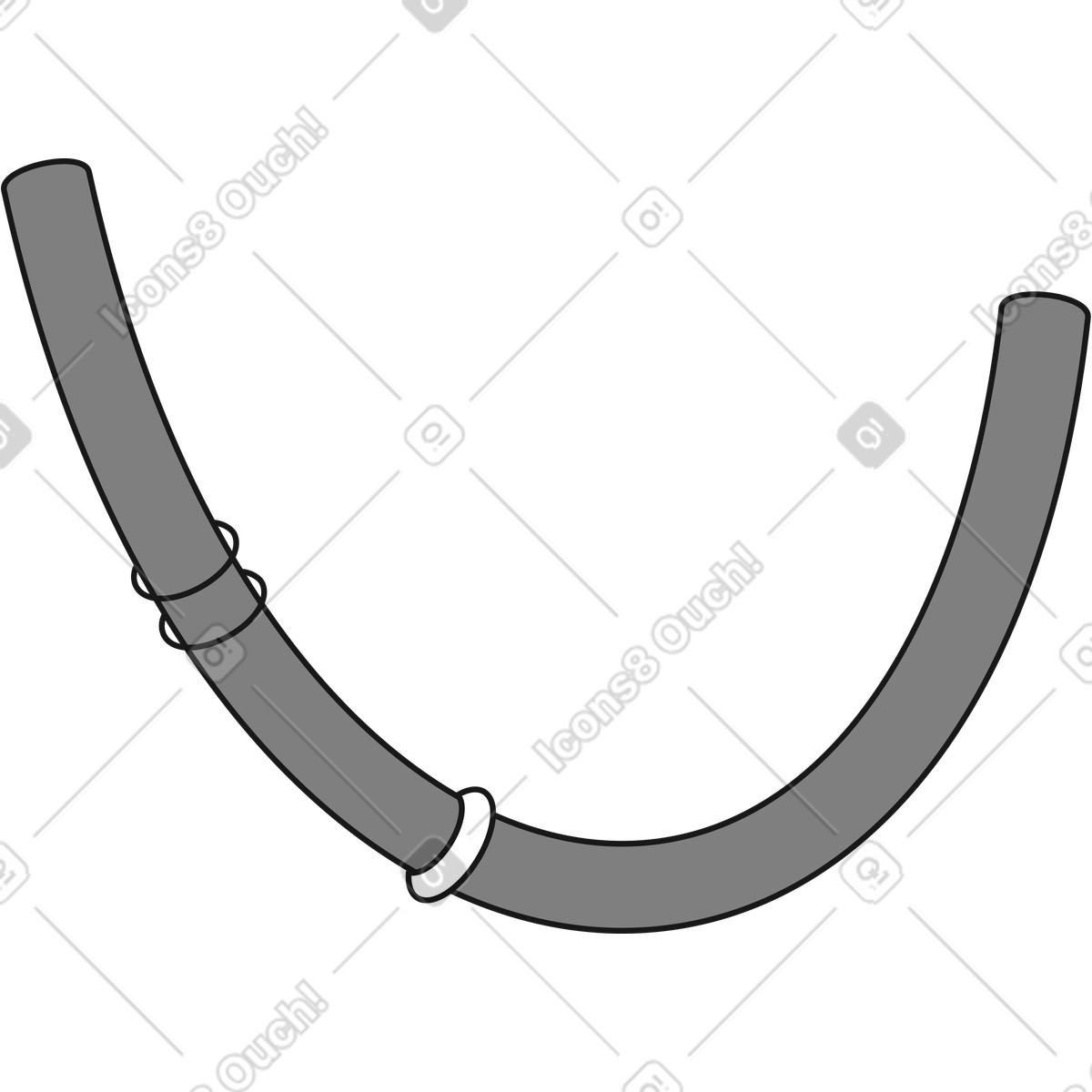 Illustration Wire flexible conduit section used in industrial machinery and equipment schematics dans le style Futuristic à télécharger aux formats PNG, SVG