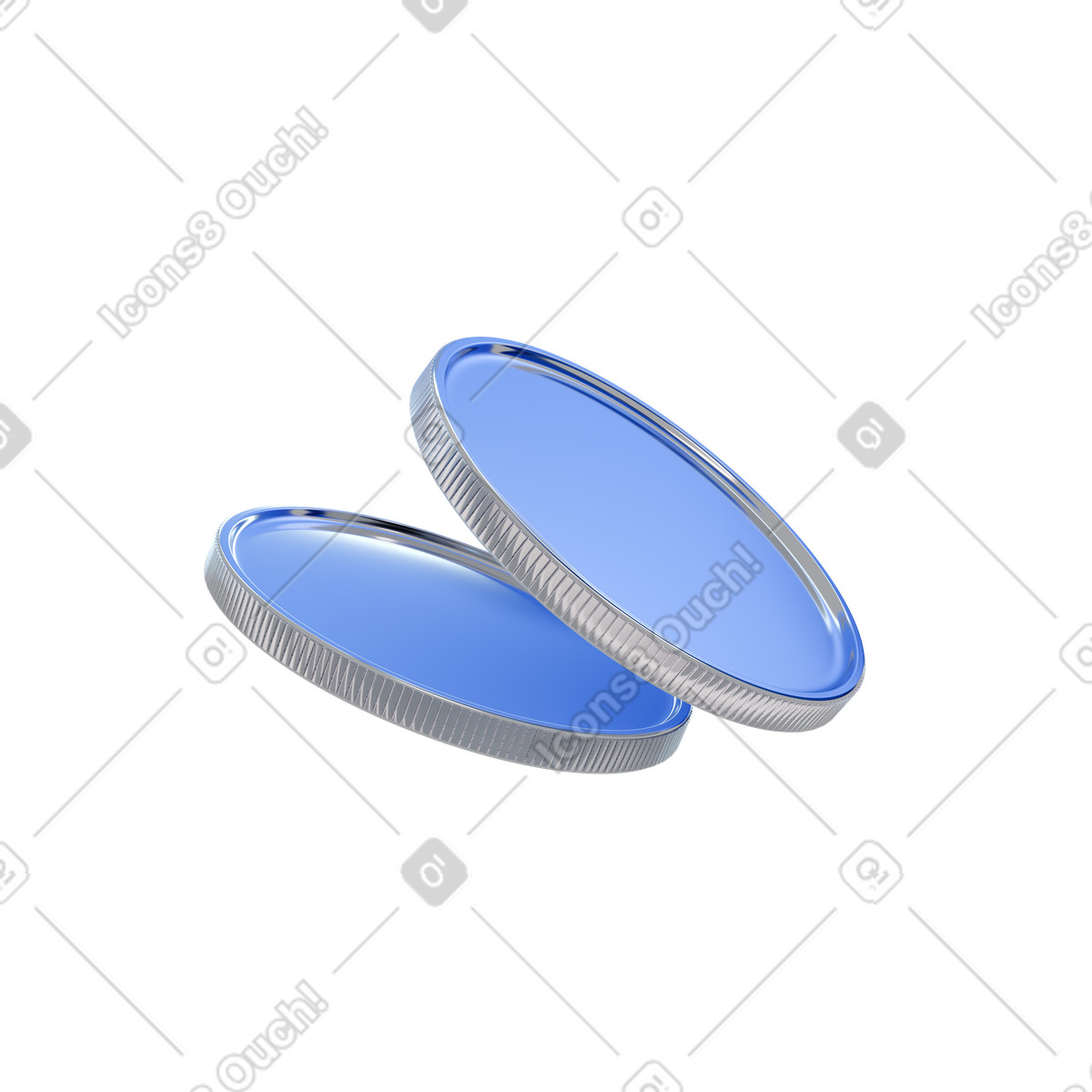 Ilustração de Blue coins em no estilo 3D Blueprint para baixar em PNG, SVG