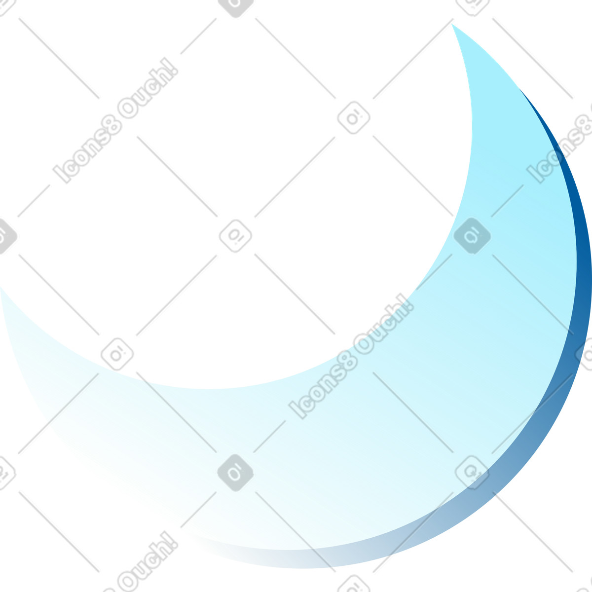 Icy 스타일의 달 일러스트레이션 PNG, SVG 다운로드