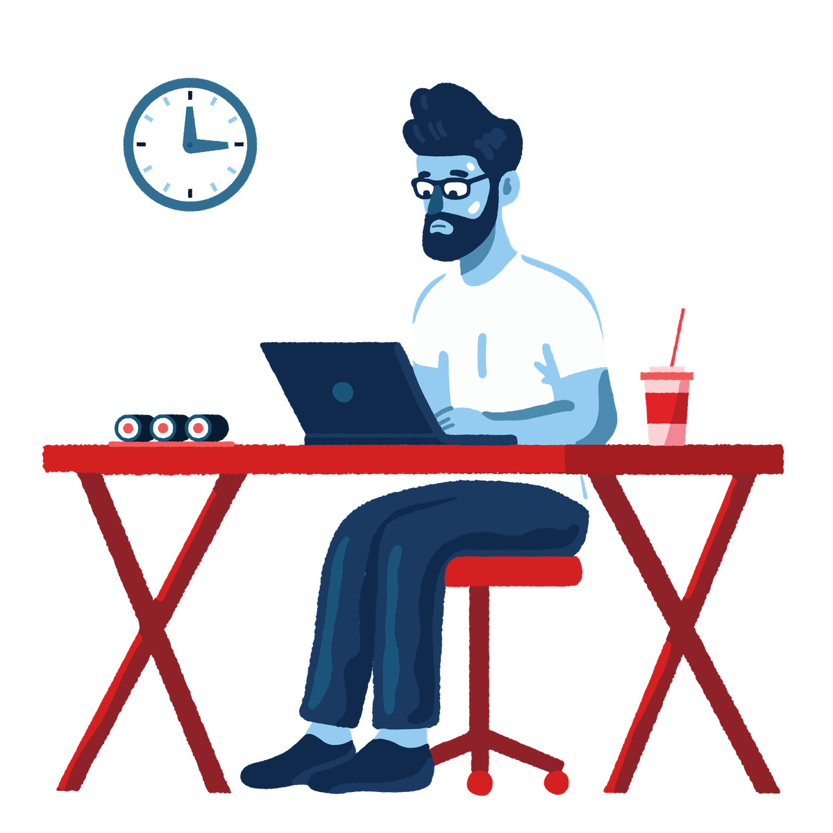 Иллюстрация Sushi lunch at work в стиле Cherry — скачать в форматах PNG, SVG