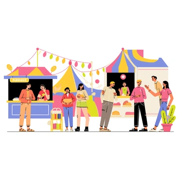 A charming fair in a French village with games and local treats