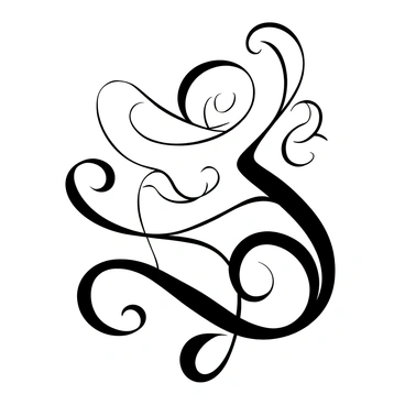 A black-and-white illustration featuring a series of flowing curves and intricate swirls that intertwine gracefully. The design showcases various organic shapes that evoke a sense of movement and elegance. Delicate linework creates a rhythmic pattern throughout the composition, emphasizing the fluidity of the forms. The background consists of soft, overlapping curves that enhance the overall harmony of the piece. Each element is carefully placed to create a balanced, cohesive image.