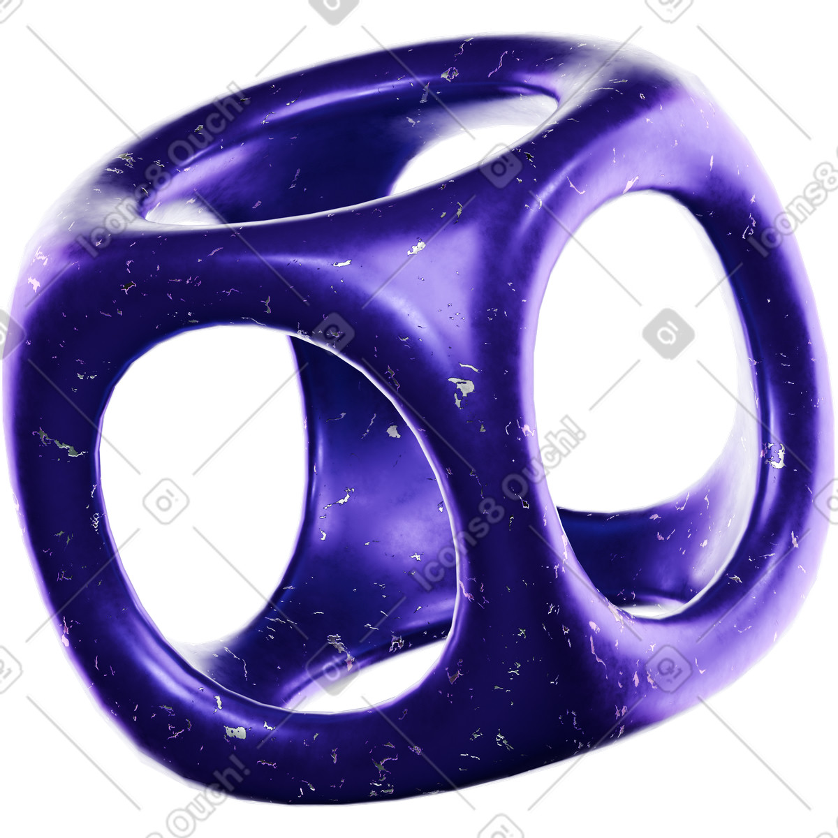 Abstract purple shape illustration in 3D Crystex style download in PNG, SVG