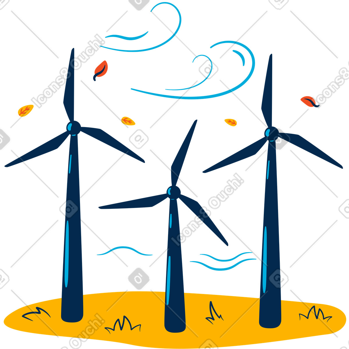 Ilustración Turbinas de viento en estilo Flame a descargar en PNG y SVG