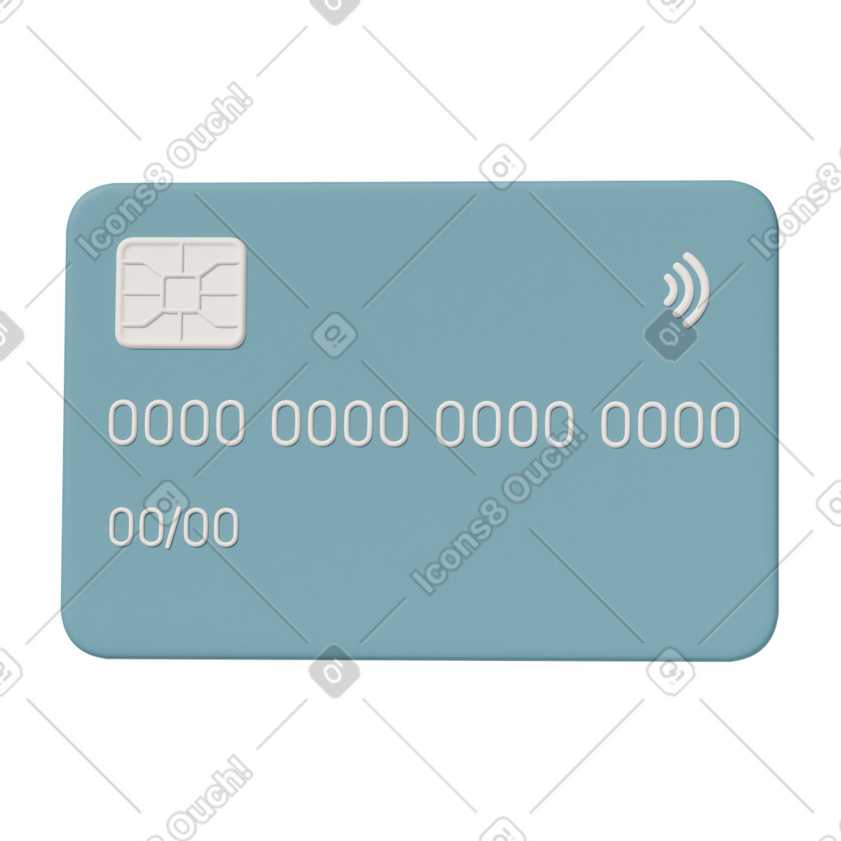 Blue credit card illustration in 3D Casual life style download in PNG, SVG