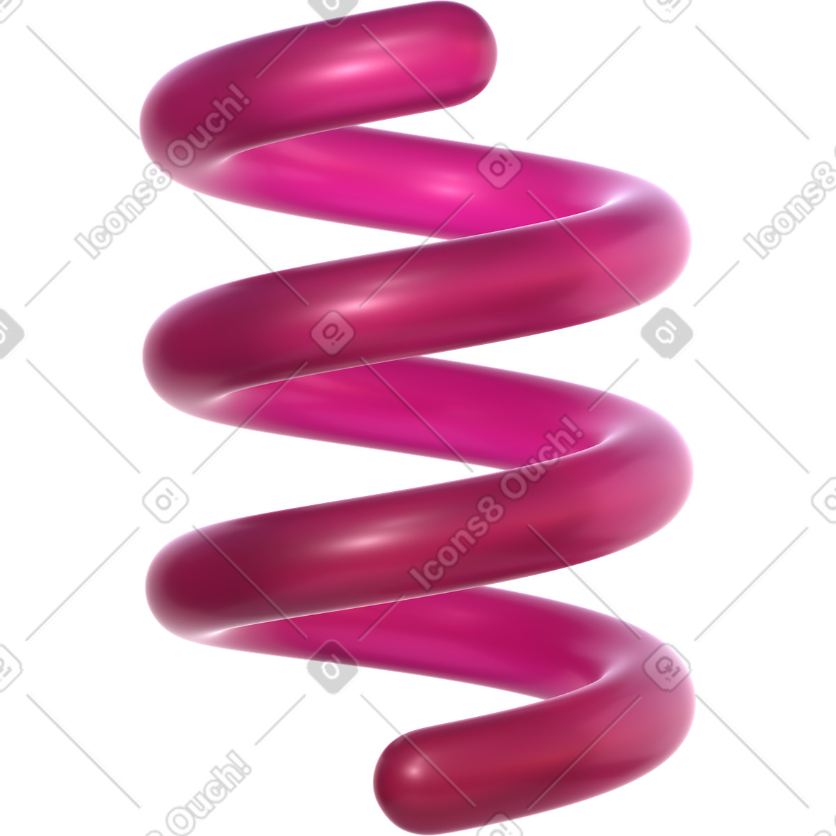 Spirale di vetro illustrazione in stile 3D Glassy scarica in PNG, SVG