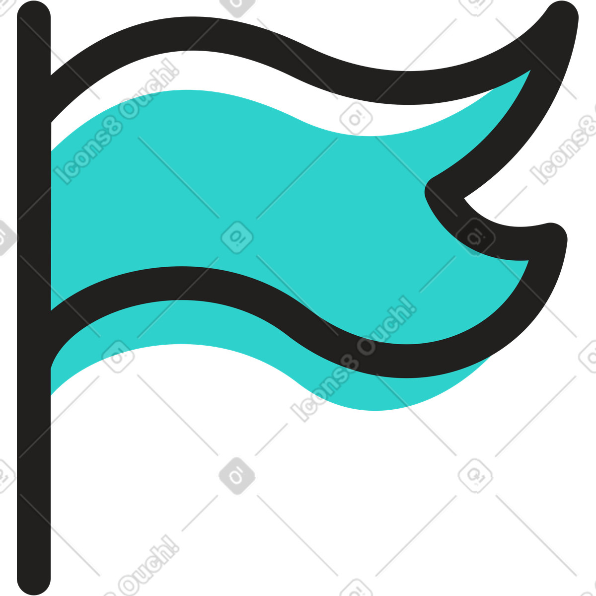 Flagge-Illustration im Little-Stil als Download in PNG, SVG