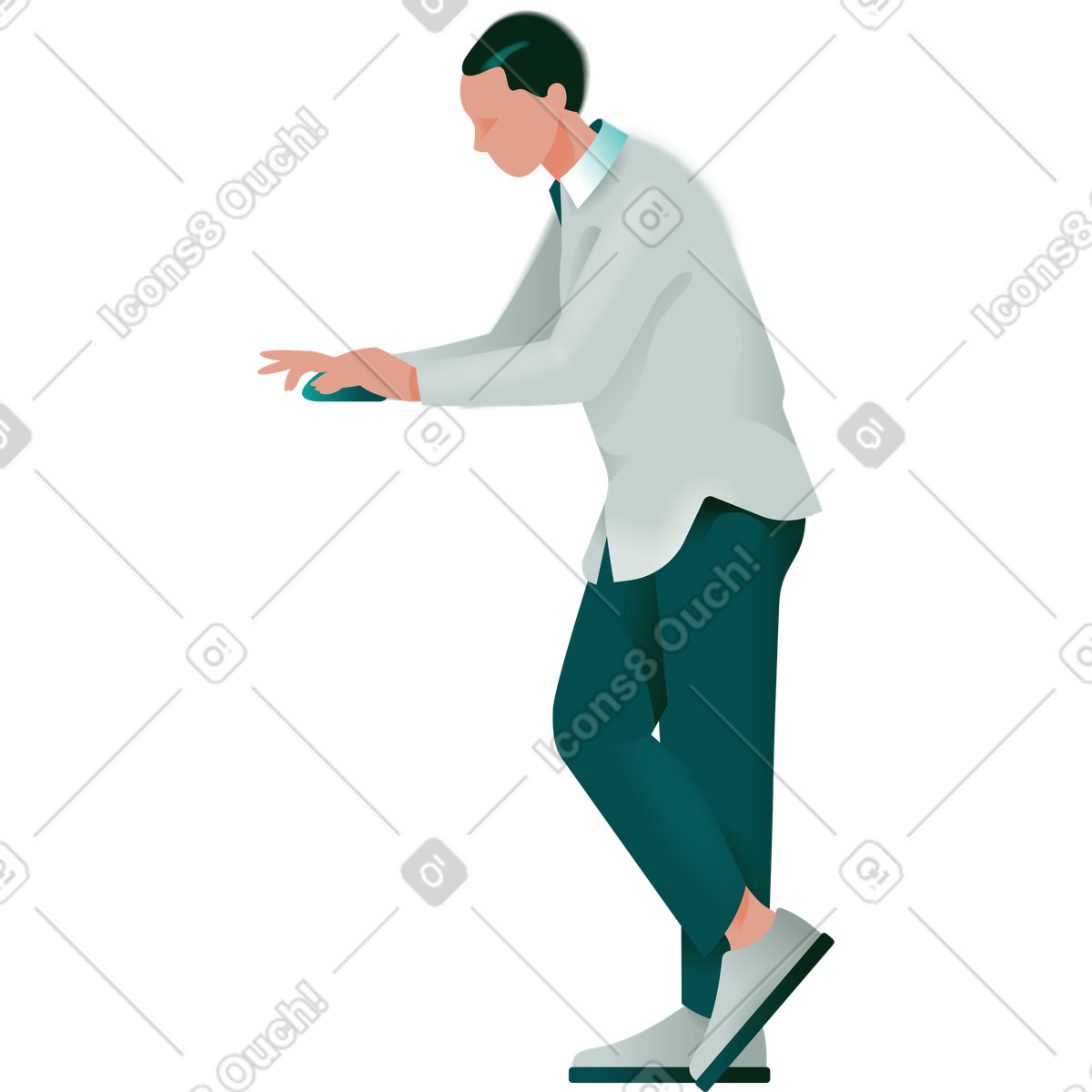 Uomo in piedi e al lavoro illustrazione stile Office scarica PNG, SVG