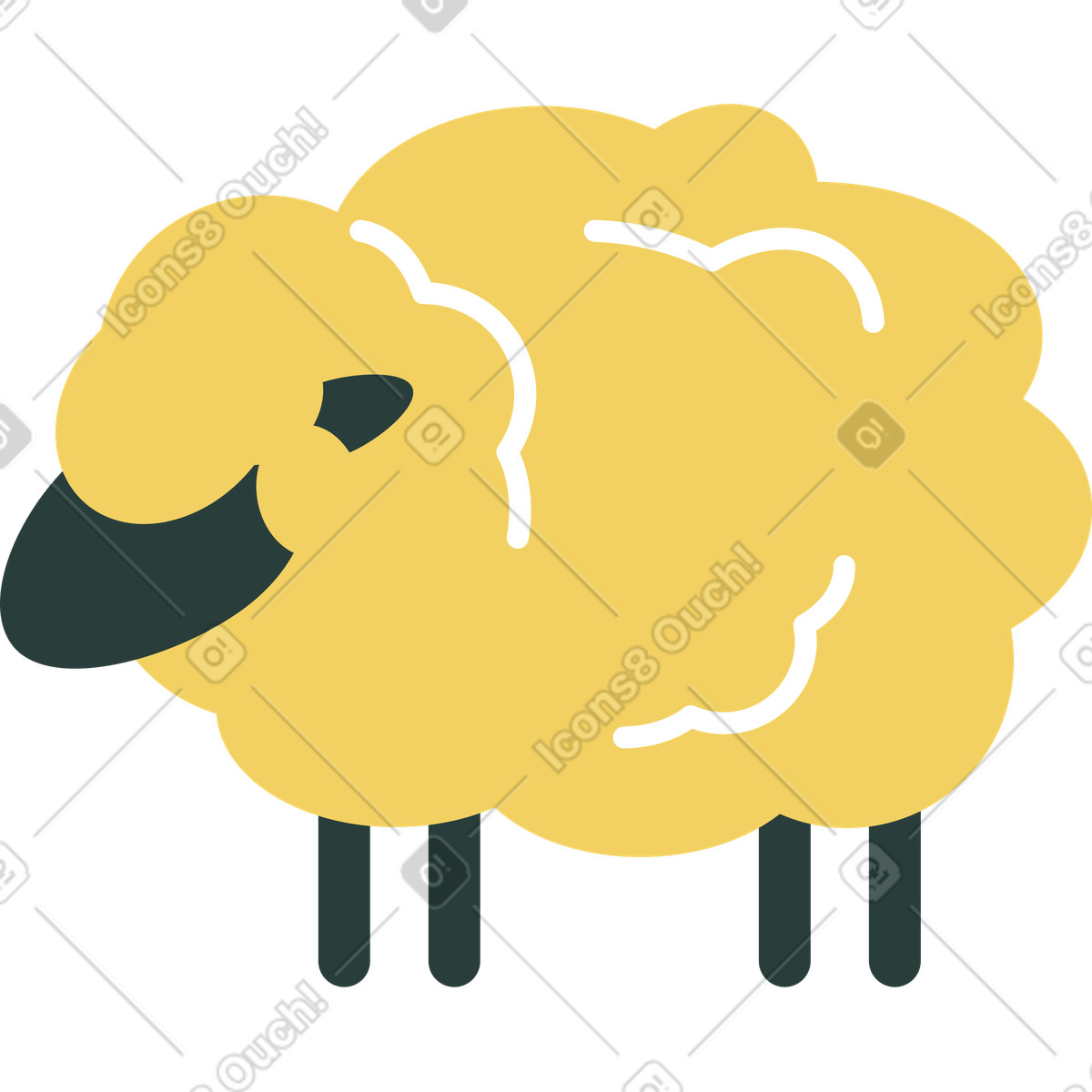 Ilustración Oveja en estilo Macaroni a descargar en PNG y SVG