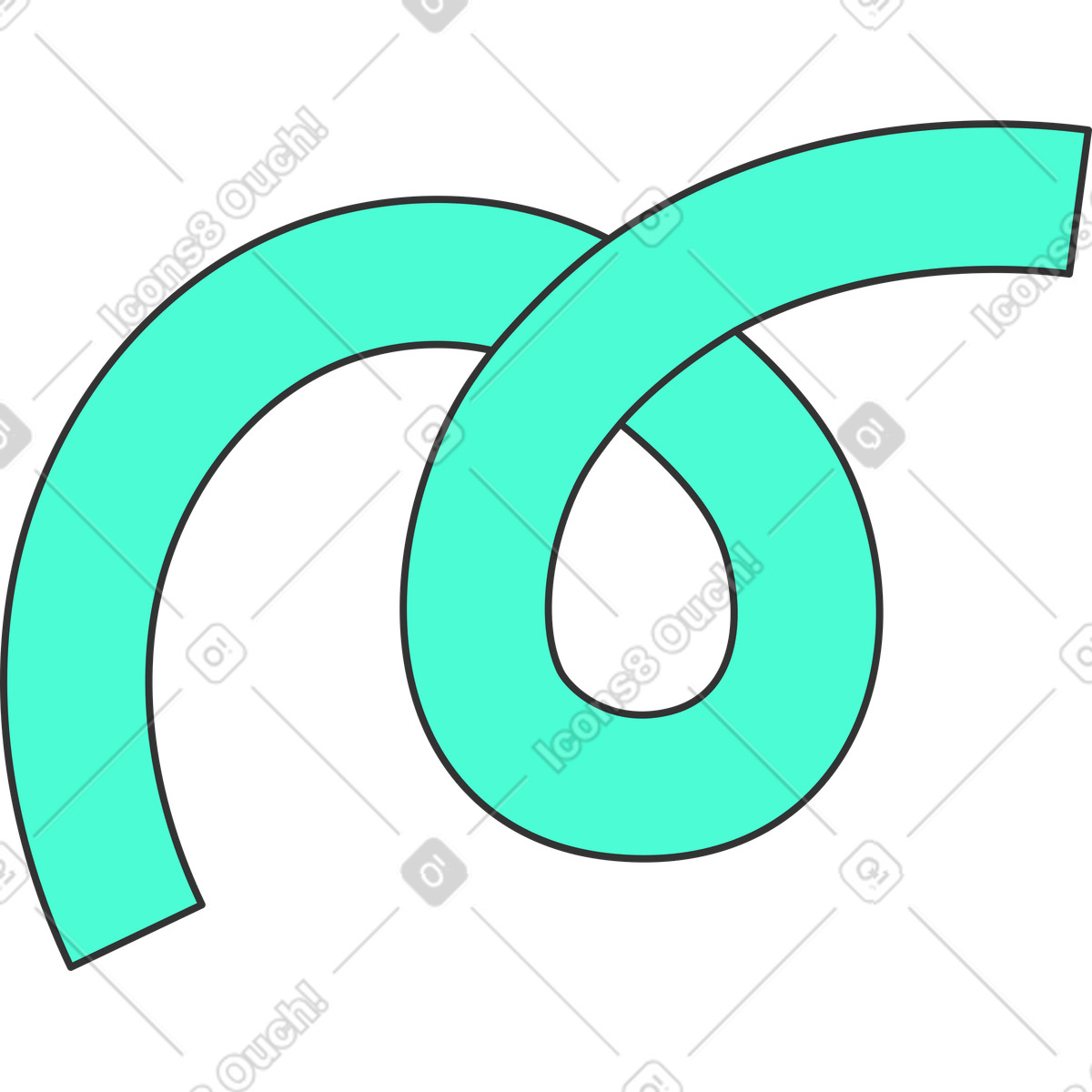 Curved shape illustration in Kit style download in PNG, SVG