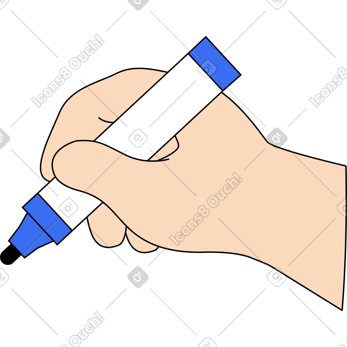 Hand writing with a marker illustration in Kindy style download in PNG, SVG