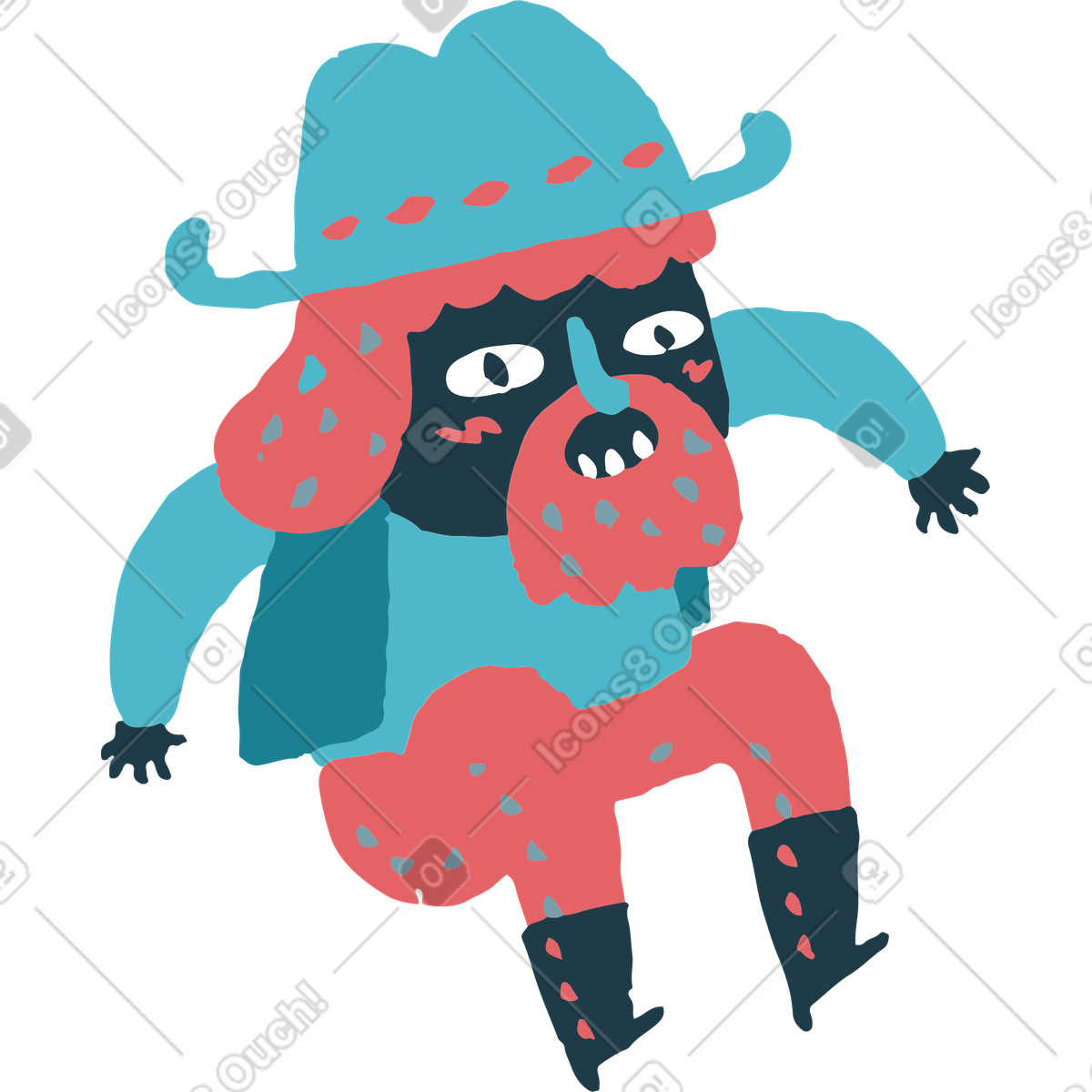 Illustration Saut de cow-boy dans le style Flamenco à télécharger aux formats PNG, SVG