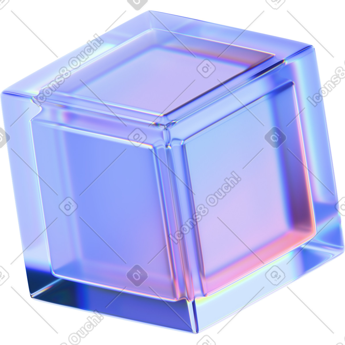 Gradient glass сube animated illustration in 3D Glassy style download in GIF, Lottie (JSON), AE