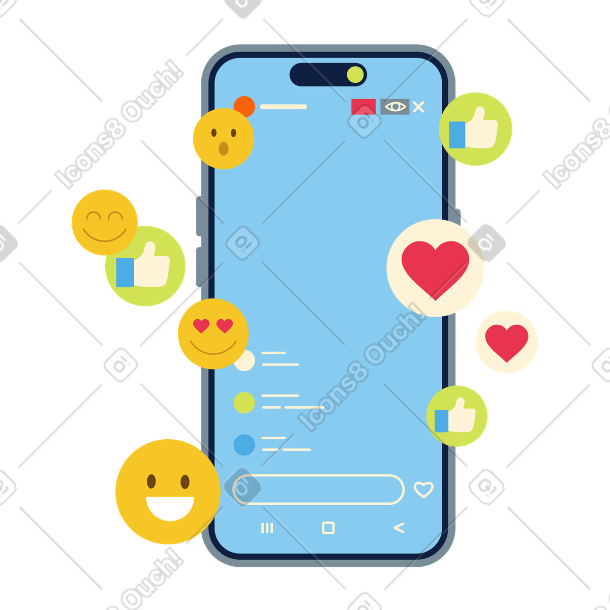 Streaming live sul cellulare illustrazione in stile Catchy scarica in PNG, SVG