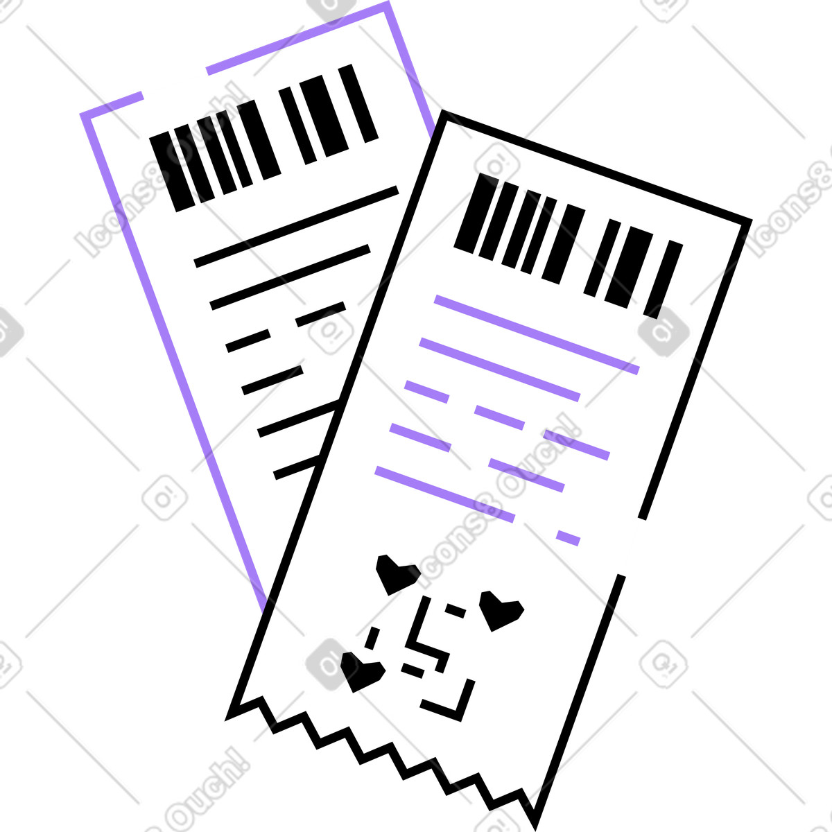 Cheque illustration in Amethyst style download in PNG, SVG