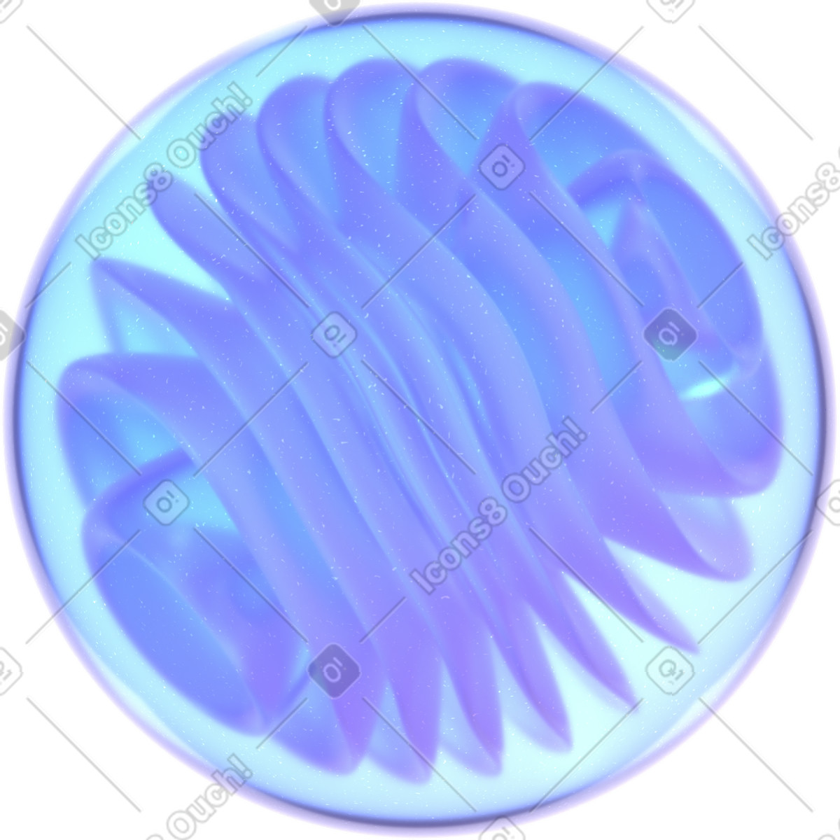 Ilustración Esfera de vidrio con forma abstracta en estilo 3D Glassy a descargar en PNG y SVG