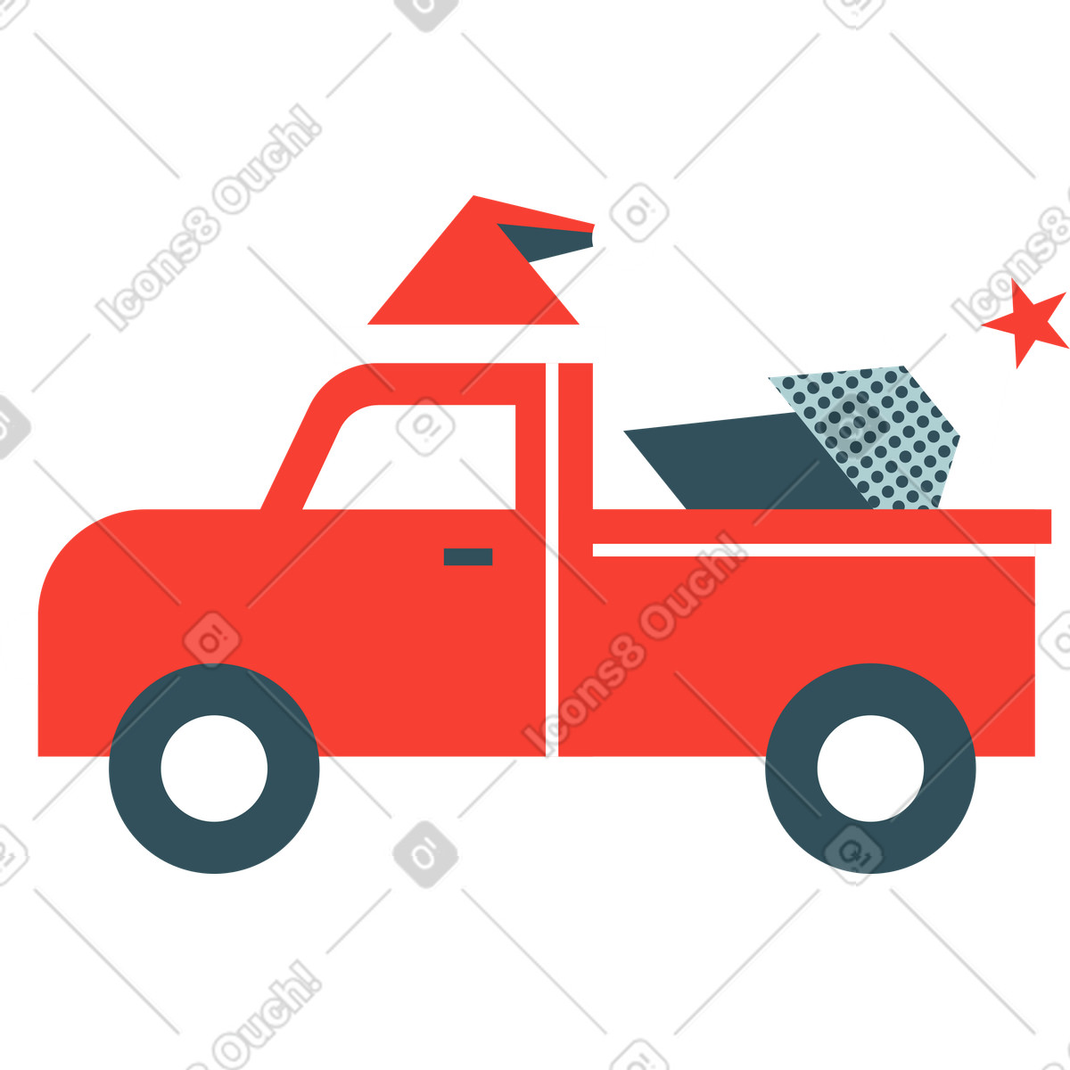 下载 Nordic 风格的 红车 插画，支持 PNG、SVG 格式
