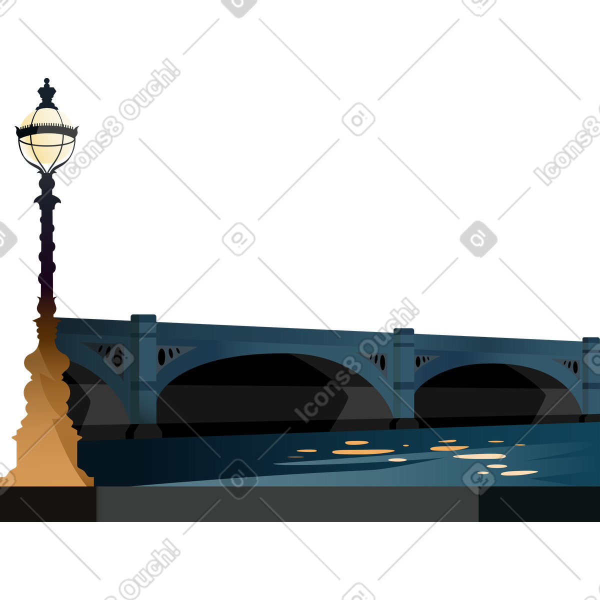 Ilustración Muelle de la tarde en estilo Vivid a descargar en PNG y SVG