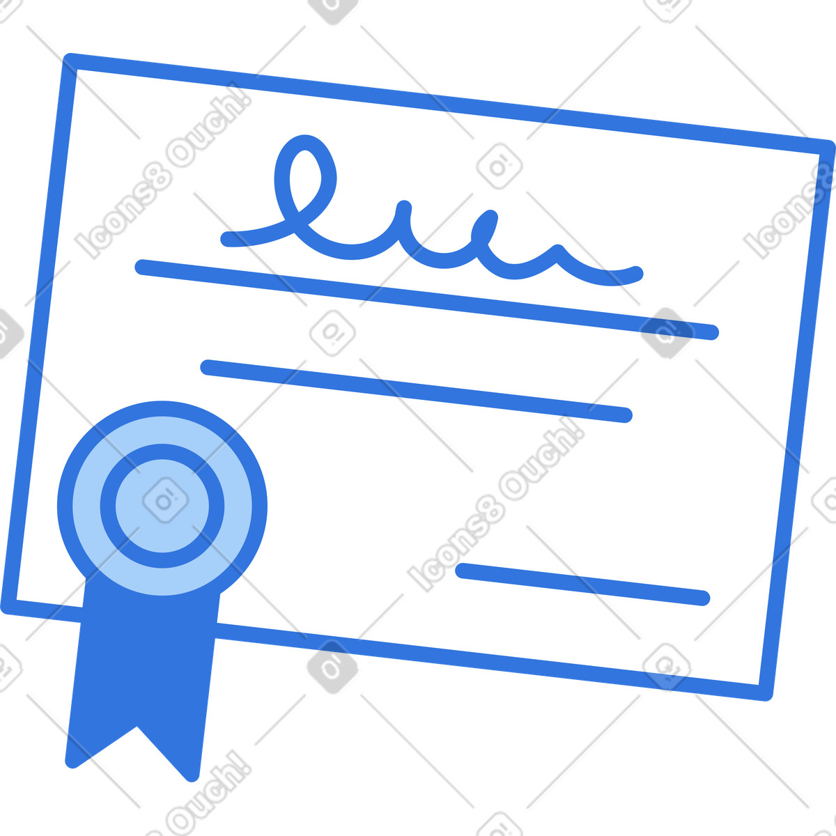 Ilustração de Certificado diploma em no estilo Sky para baixar em PNG, SVG