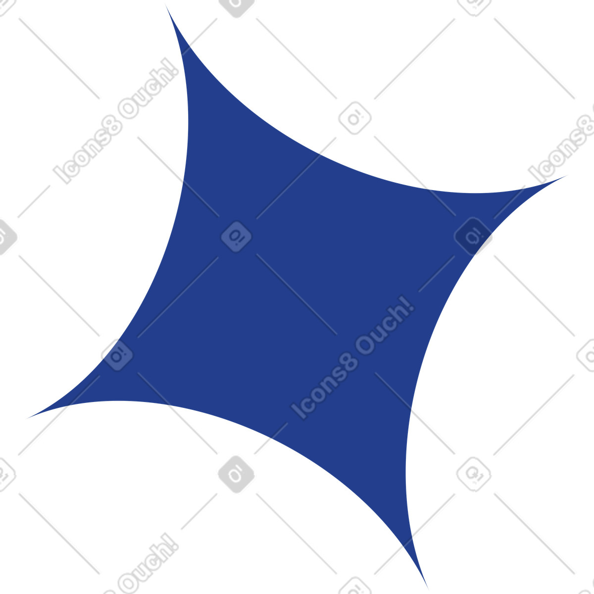 Blue four pointed star illustration in Quantum style download in PNG, SVG
