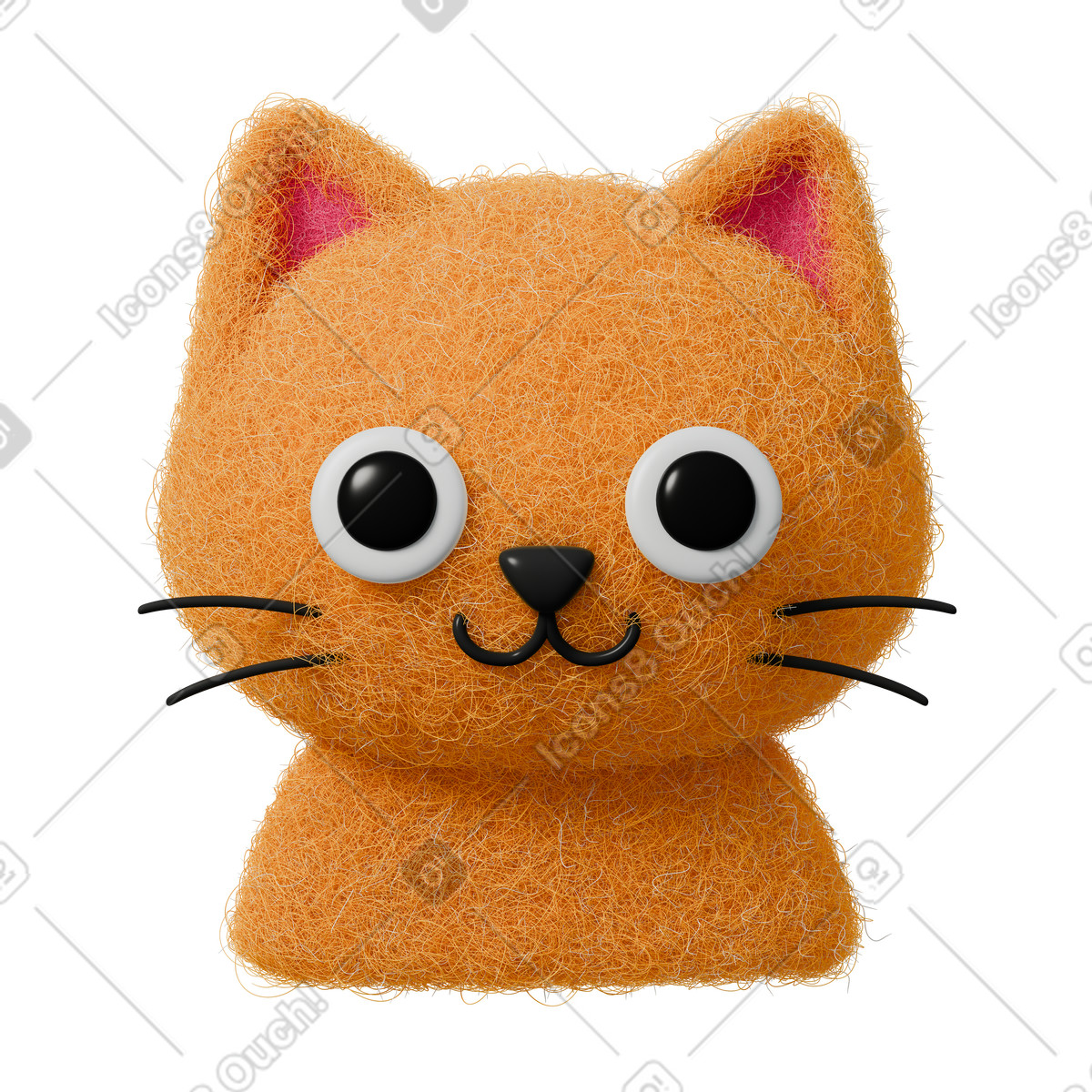 Fuzzy スタイルの Cute kitty icon のイラストをPNG、SVG形式でダウンロード