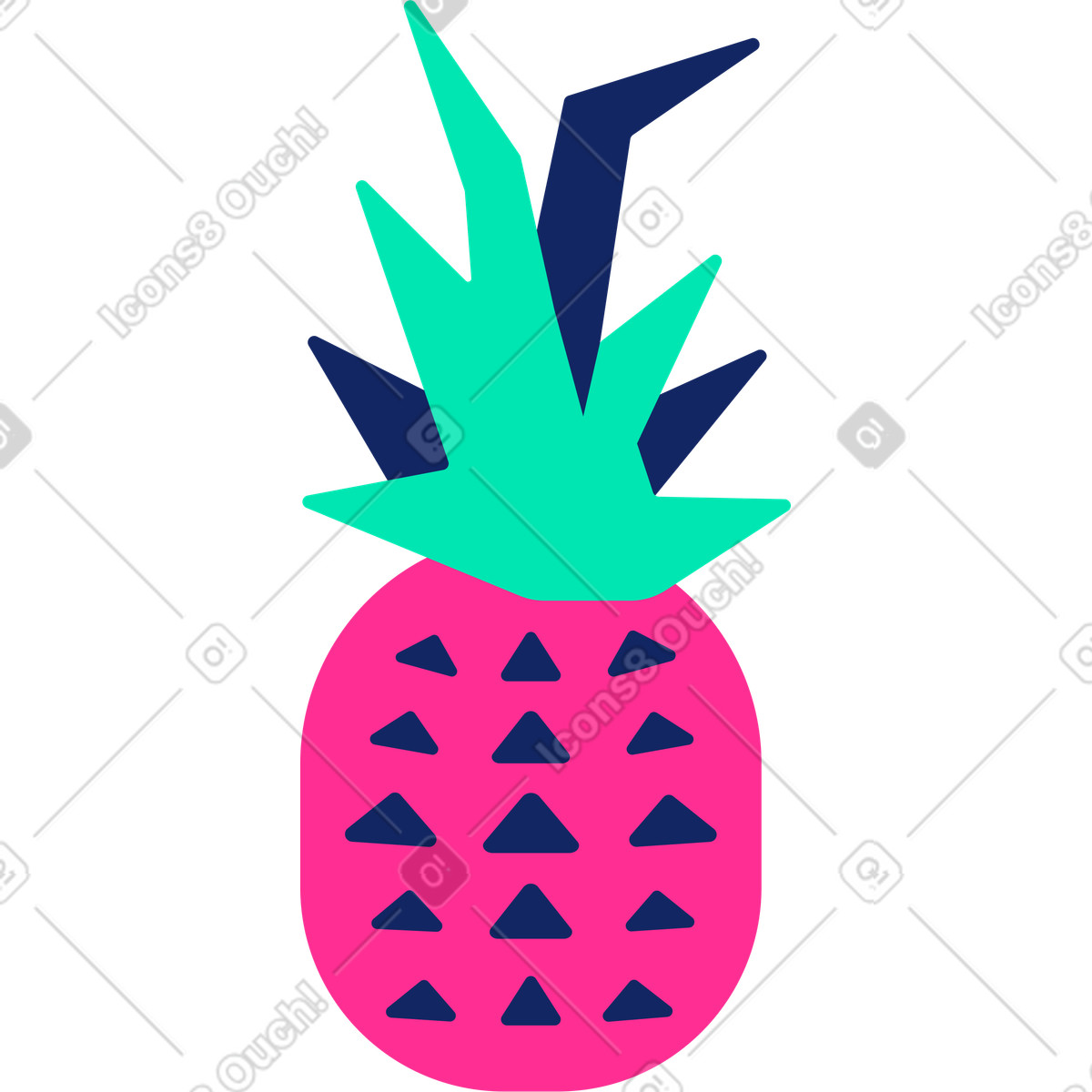 Pineapple illustrazione in stile Cyborg scarica in PNG, SVG