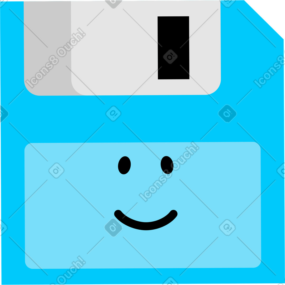 Ilustración Símbolo de disquete en estilo Giggle a descargar en PNG y SVG