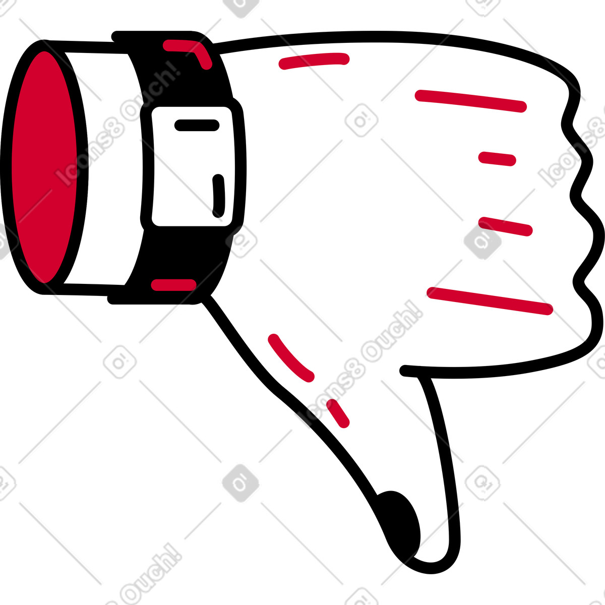 Illustration Pouces vers le bas dans style Ruby à télécharger aux formats PNG, SVG