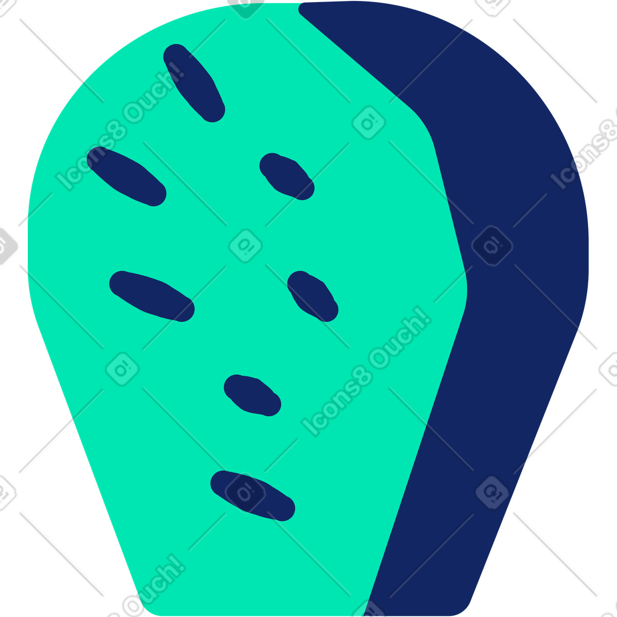 Prickly cactus thorns outlined green plant illustration clipart set PNG SVG GIF