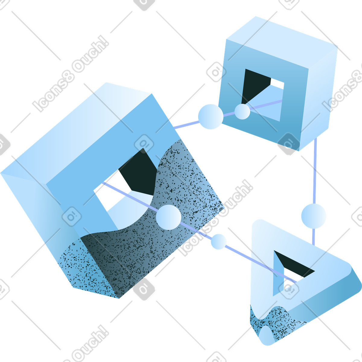 Forme geometriche connesse illustrazione in stile Concept scarica in PNG, SVG