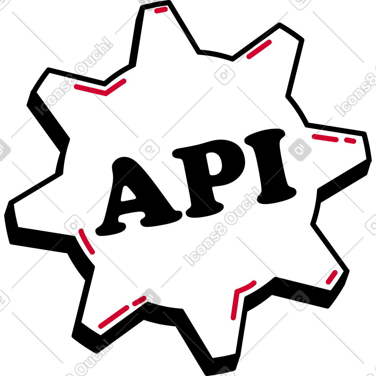 Api icon illustration in Ruby style download in PNG, SVG